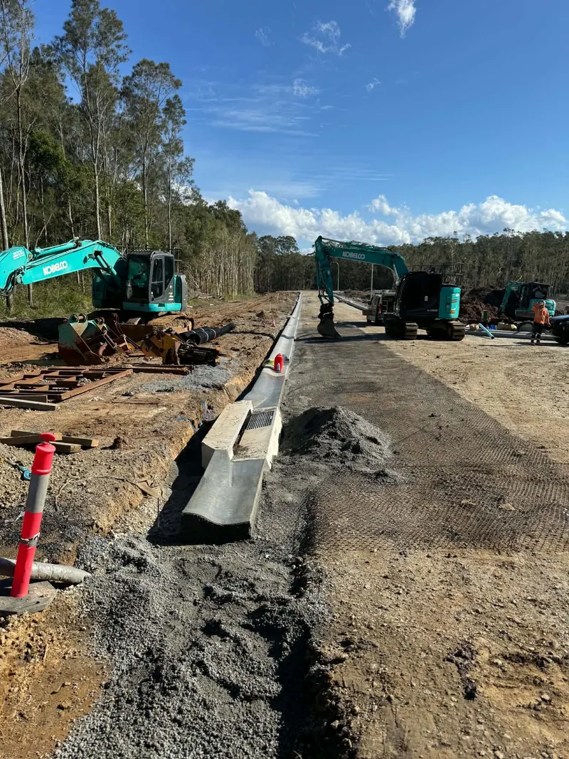 Kerb and gutter on a subdivision road